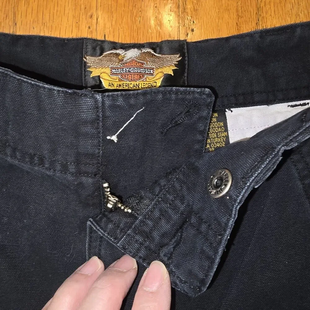 Harley Davidson Regular Straight Leg Size 32x31 Men Biker Missing Button